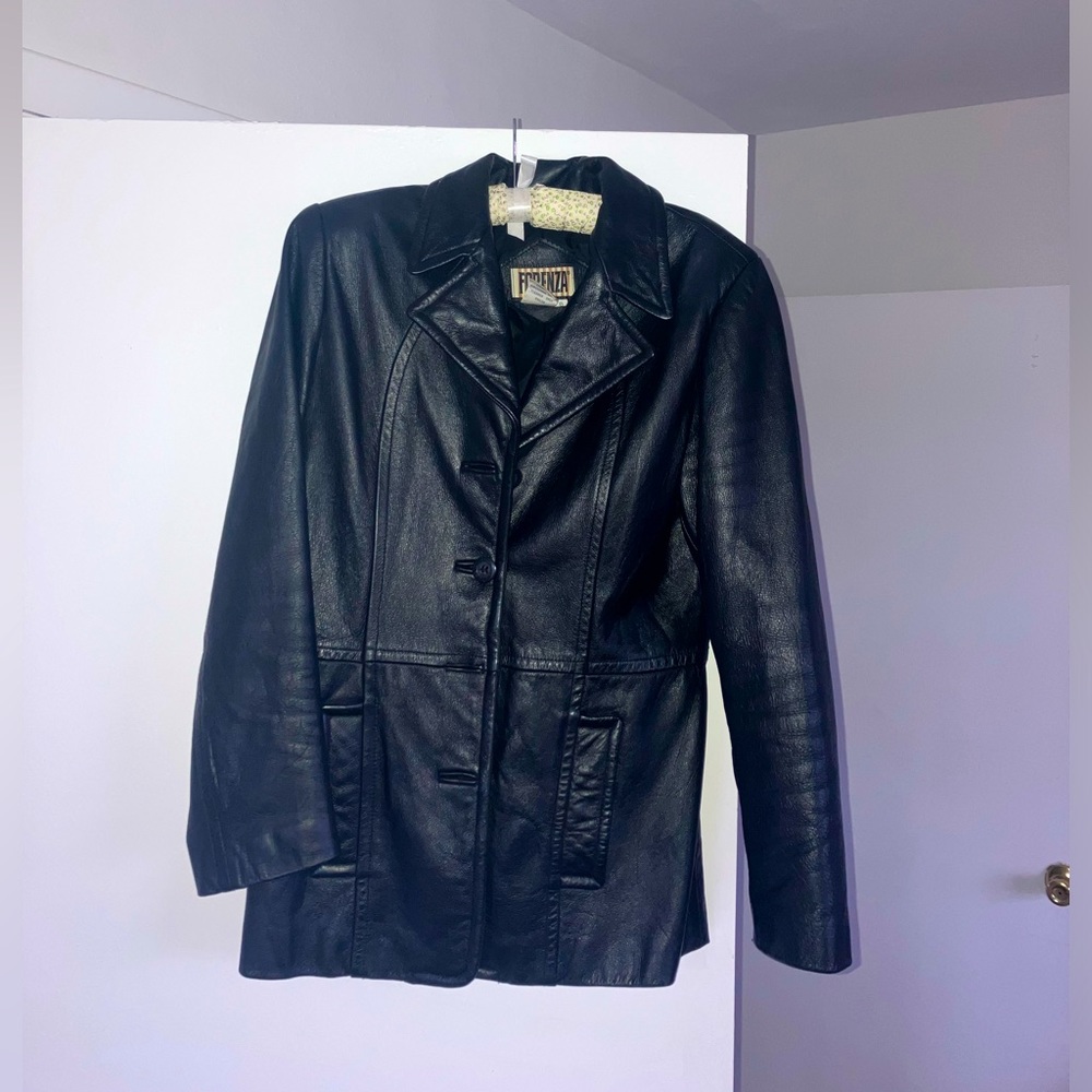 Black genuine leather jacket